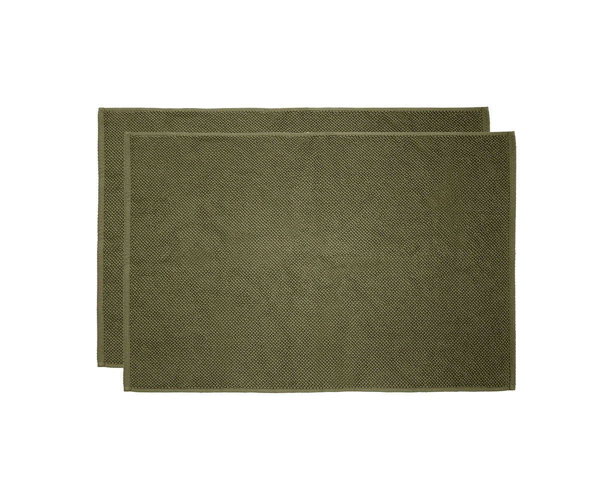 Bambury Angove 2Pack Bath Mat 50X80Cm - Olive