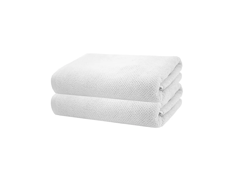 2pc Bambury Ultra soft Angove Bath Towel 70x140cm White Cotton Woven Home Decor