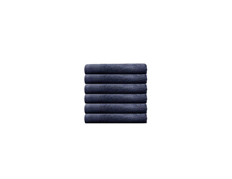 Bambury Ultra soft Elvire Face Washer Navy 33x33cm Cotton Woven Home Decor