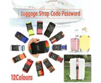 Luggage Strap Code Password Travel Suitcase Secure Lock Safe Nylon Packing Belt - Red