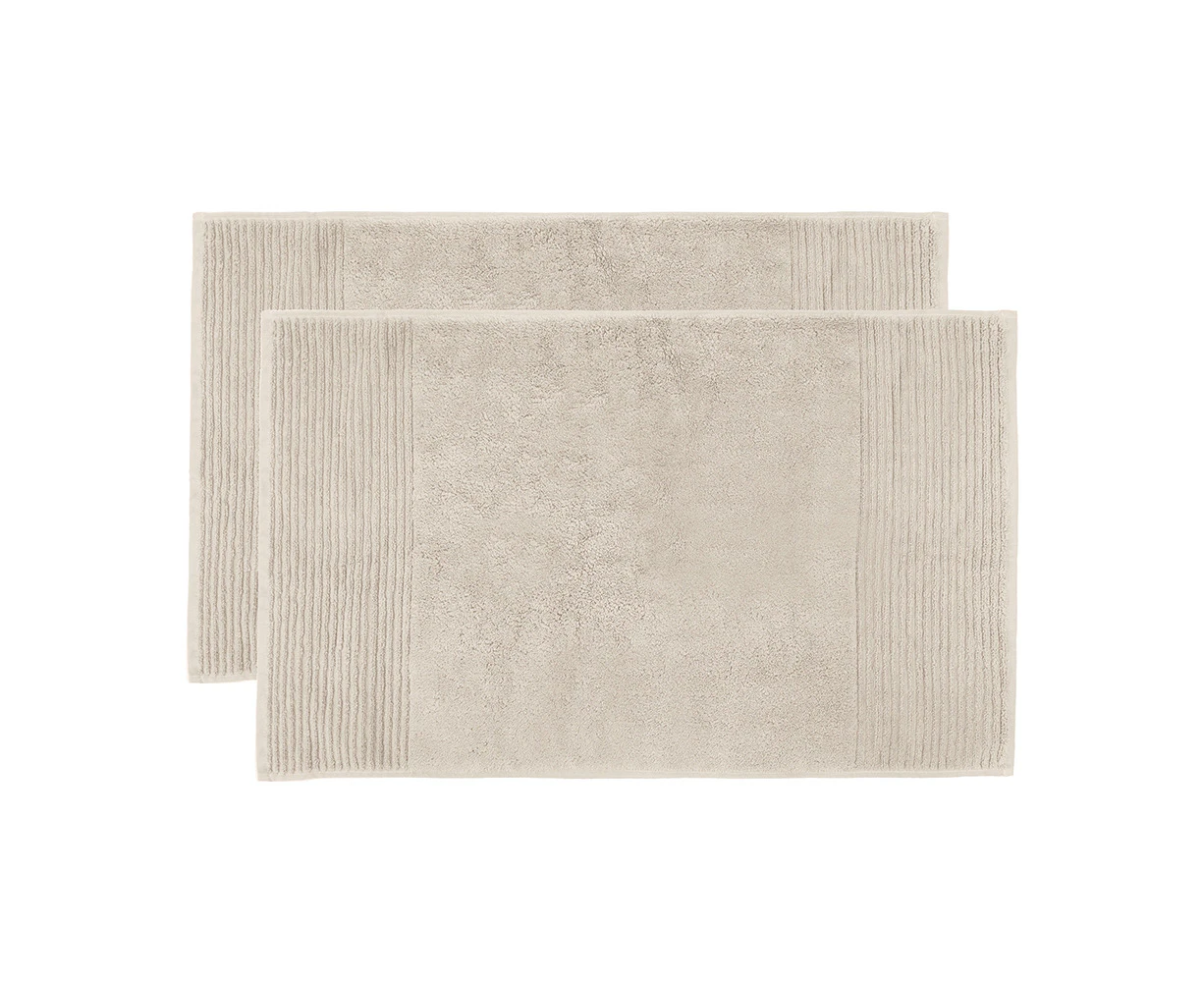 Bambury Elvire Bath Mat 2 Pack - Buff