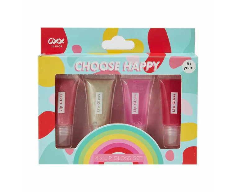 Lip Gloss 4 Piece Set, Choose Happy - OXX Junior