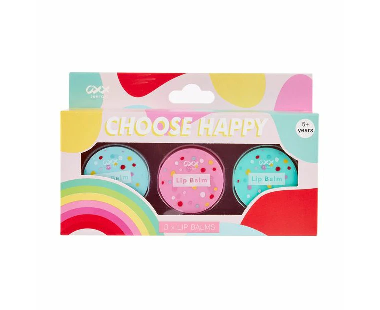 3 Piece Lip Balms, Choose Happy - OXX Junior