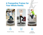 Costway 96cm Mini Trampoline Foldable Fitness Trainer Rebounder Cardio Home Exercise Silver