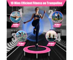 Costway 96cm Mini Trampoline Foldable Fitness Trainer Rebounder Cardio Home Exercise Pink