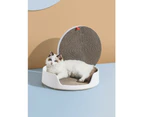Michu XL Castle 2-in-1 Semi- Closed Cat Litter Box with Scratch Pad in White - Litter Box