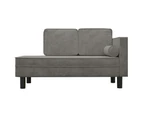 vidaXL Chaise Lounge with Cushions and Bolster Light Grey Velvet