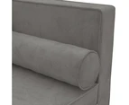 vidaXL Chaise Lounge with Cushions and Bolster Light Grey Velvet