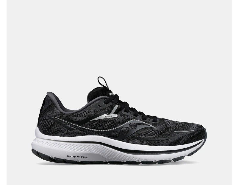 Saucony Men's Omni 21 Wide Fit Running Shoes - Black/White