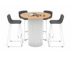 Baobab Circular Wood Base Counter Round Table [700mm] - white leg, maple