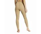 adidas Womens Yoga Studio Luxe Crossover Waistband High Rise 7/8 Tights - Beige