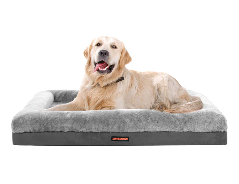 Paws & Claws 103x76cm Winston Orthopedic Foam Walled Pet Bed - Grey