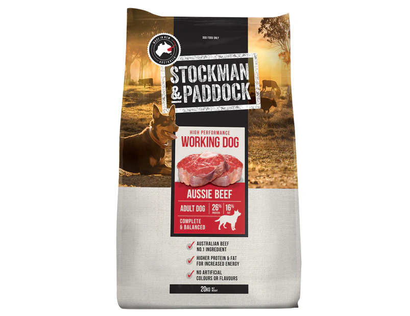 Stockman & Paddock High Performance Working Dog Food Beef 20kg