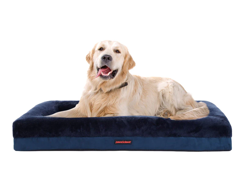 Paws & Claws 103x76cm Winston Orthopedic Foam Walled Pet Bed - Navy