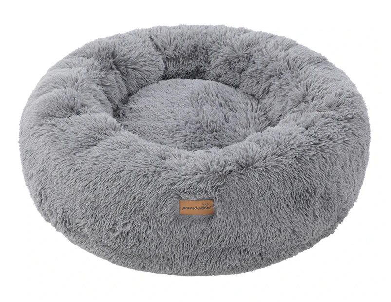 Paws & Claws 100x35cm Extra Large Calming Plush Bed - Grey