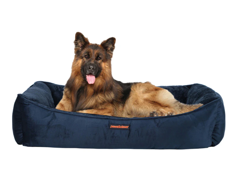 Paws & Claws Large 90x70cm Moscow Walled Pet Bed - Blue