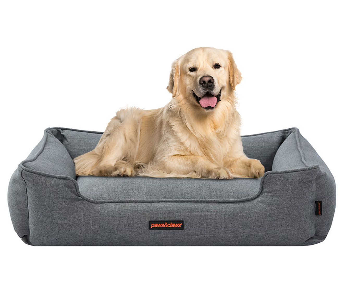 Paws & Claws Large Pia Walled Pet Bed - Grey | Catch.com.au