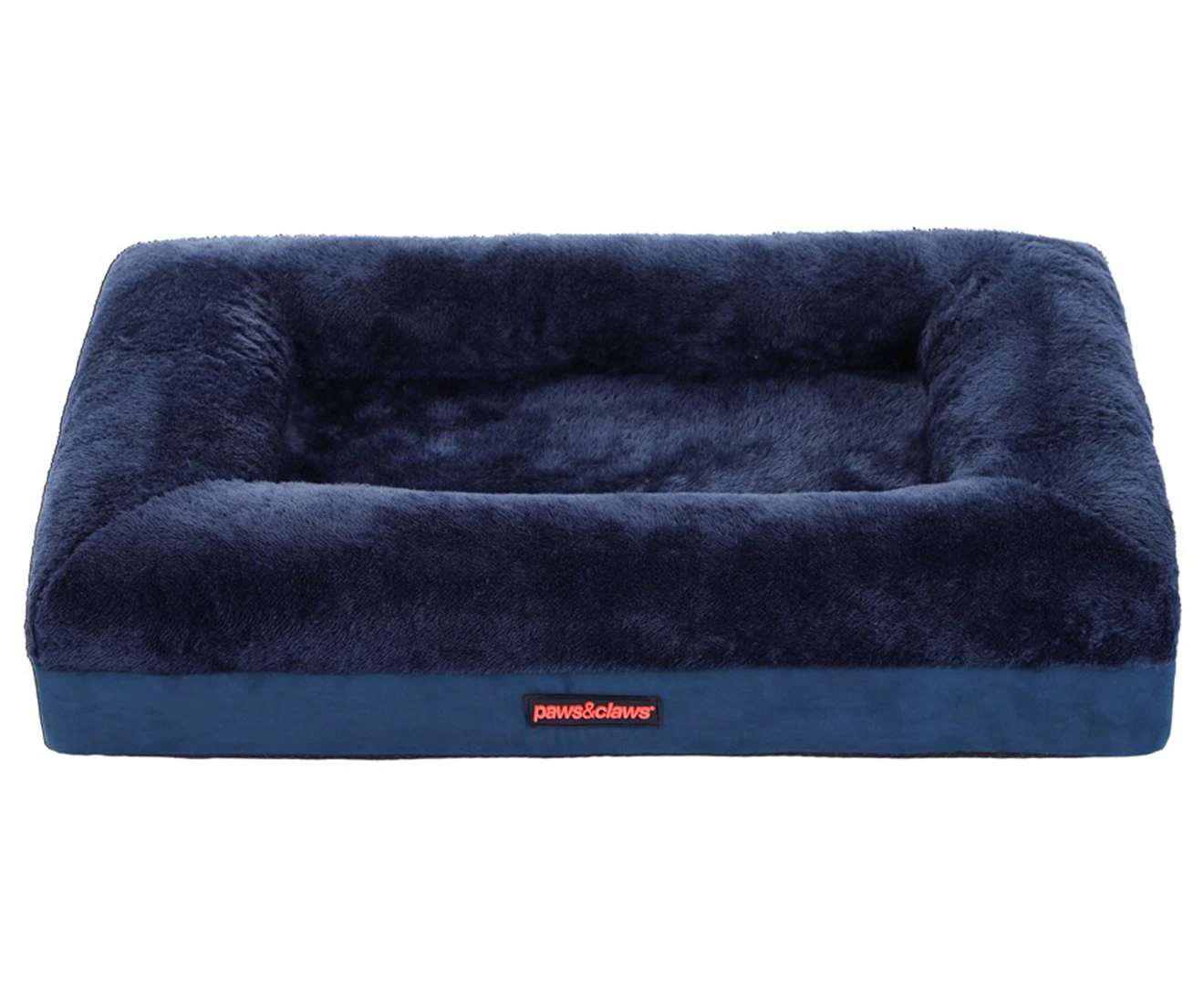 Paws & Claws 70cm x 50cm Winston Orthopaedic Foam Walled Pet/Dog Bed Medium Navy