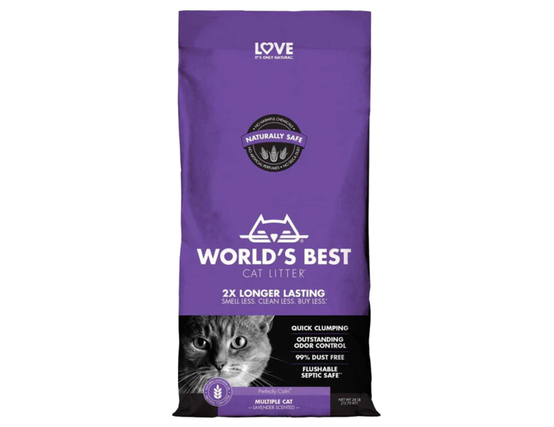 World's Best 2x Longer Lasting Cat Litter Lavender 12.7kg