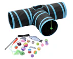 Paws & Claws Cat Tri-Tunnel & Toy Set - Multi