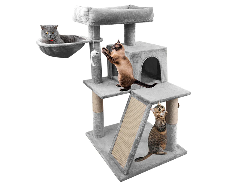 Paws & Claws Medium Cats By Clifton Cat Condo/Tree - Light Grey 80cm