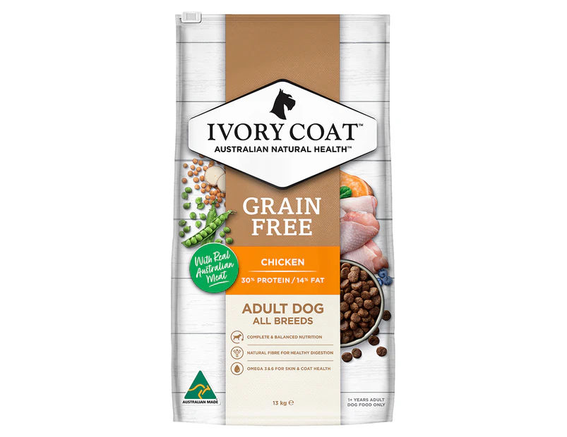 Ivory Coat Grain Free Dry Adult Dog Food Chicken 13kg