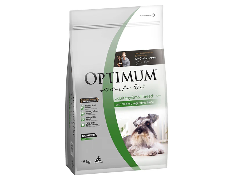 Optimum Toy/Small Breed Adult Dry Dog Food Chicken, Vegetables & Rice 15kg