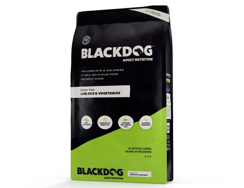 Blackdog Adult Nutrition Dog Food Lamb, Rice & Vegetables 9kg