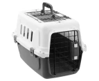 Paws & Claws Small Pet Carrier Pro w/ Metal Door - Grey/White