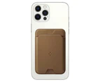 SPIGEN iPhone MagSafe Series Card Holder, Genuine SPIGEN Valentinus MagFit Magnetic Slim Card Holder for Apple - Brown