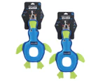 2 x Paws & Claws Dura Float Penguin Tugger Dog Toy - Green/Blue