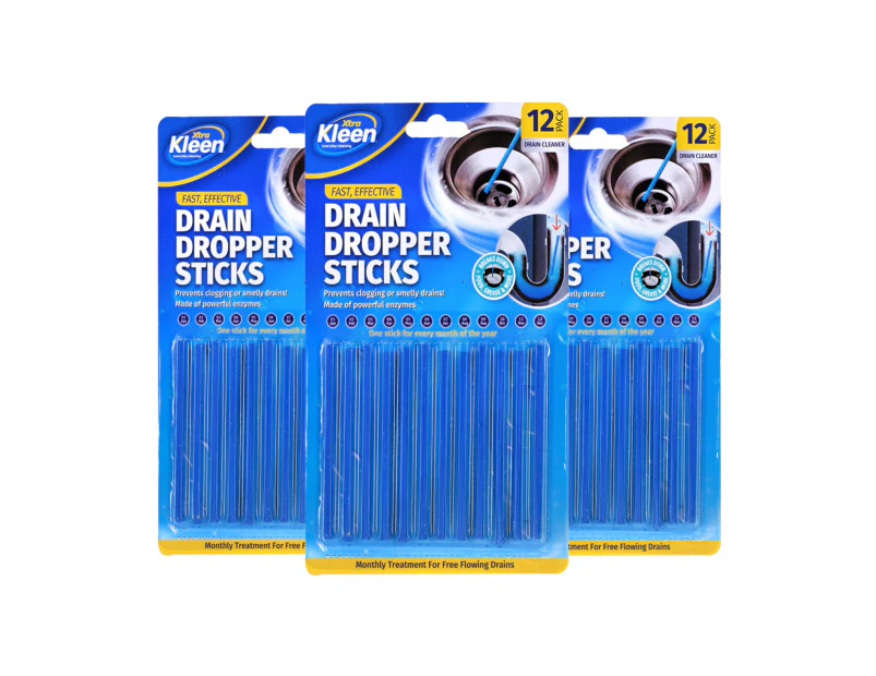 Xtra Kleen 36PK Drain Cleaning Sticks Breaks Down Food Grease Fast Effective