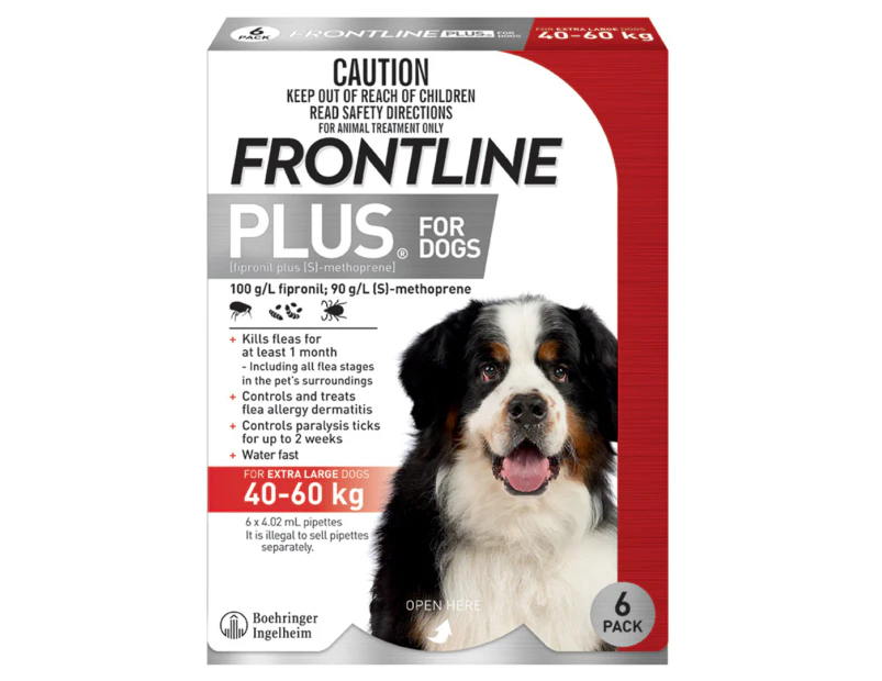 Frontline Plus Extra Large Dogs 40-60kg 6pk