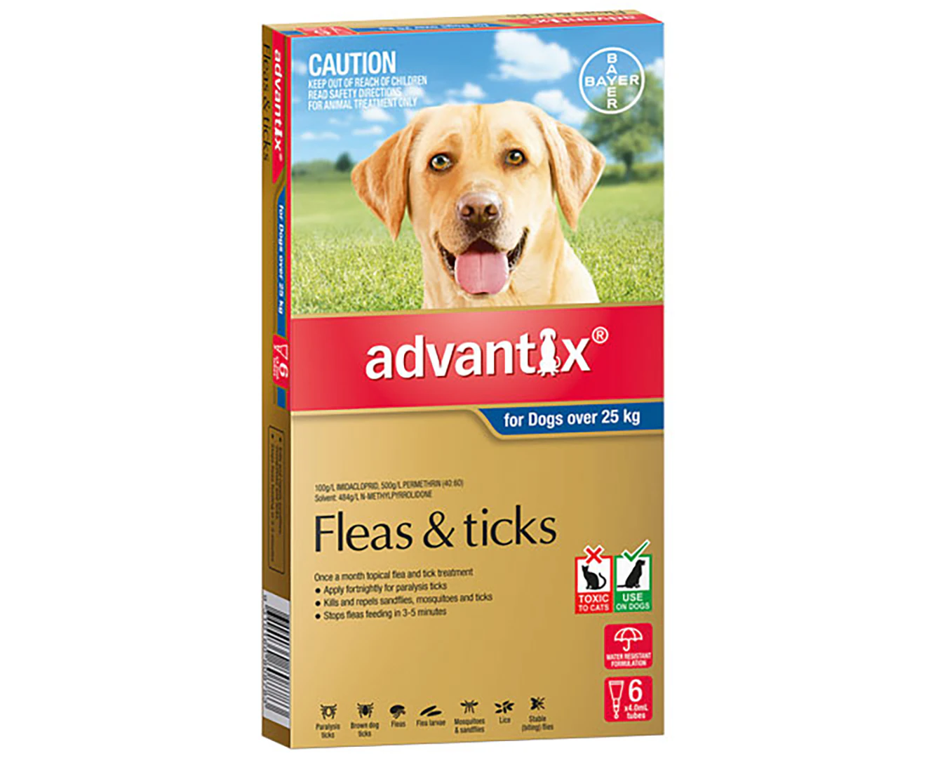 Advantix Flea & Tick Treatment For Dogs 25kg+ 6pk