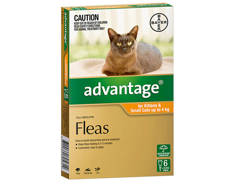 Advantage Flea Treatment For Cats 0-4kg 6pk