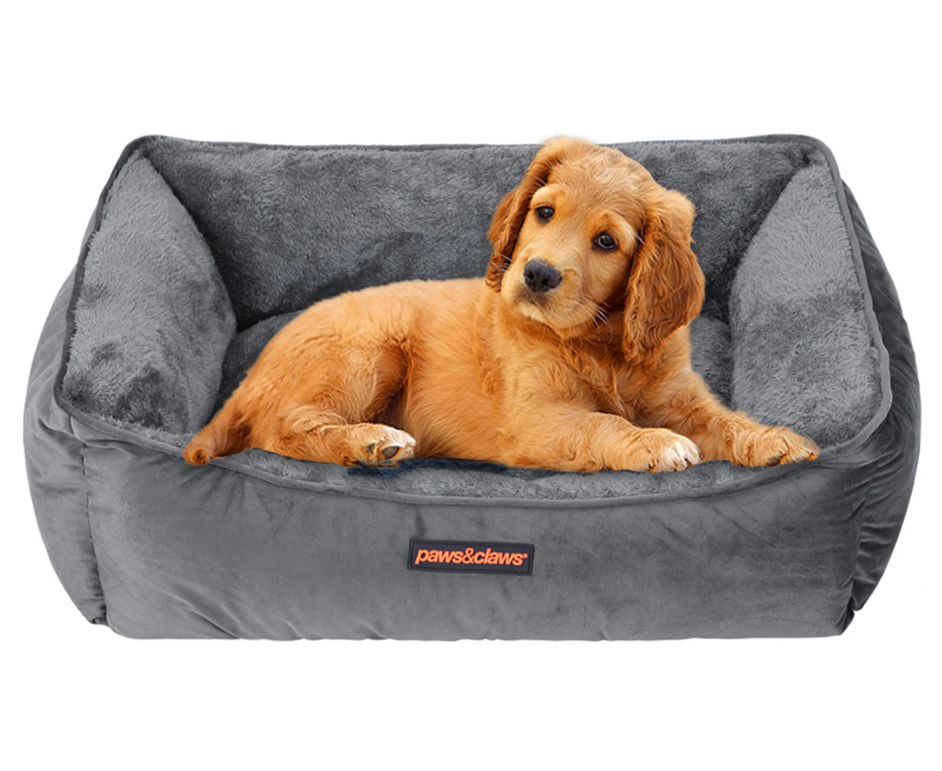 Paws & Claws 60x50cm Moscow Walled Pet Dog Sleeping Cushion Bed Small Grey