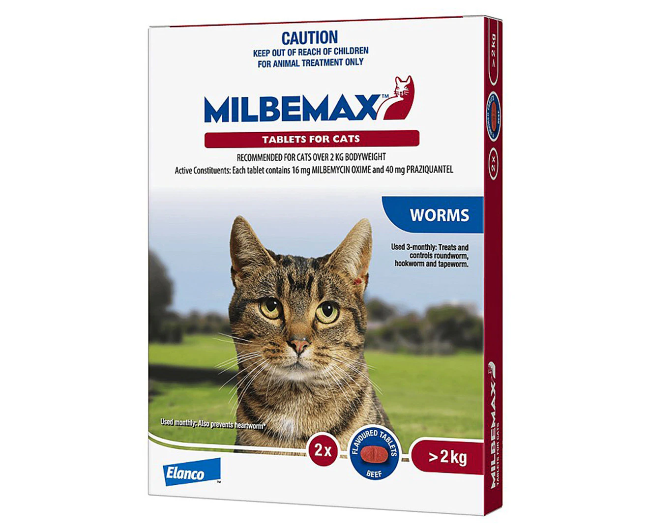 Milbemax Worms Tablets For Cats 2-8kg 2pk