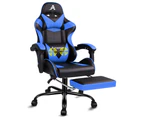 ALFORDSON Gaming Chair with Lumbar Massage Office Chair Black & Blue