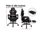 ALFORDSON Gaming Chair with Lumbar Massage Office Chair All Black