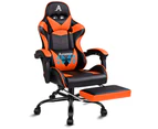 ALFORDSON Gaming Chair with Lumbar Massage Office Chair Black & Orange