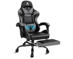 ALFORDSON Gaming Chair with Lumbar Massage Office Chair Black & Grey