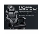 ALFORDSON Gaming Chair with Lumbar Massage Office Chair Black & Grey