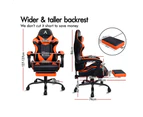 ALFORDSON Gaming Chair with Lumbar Massage Office Chair Black & Orange