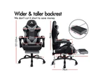 ALFORDSON Gaming Chair with Lumbar Massage Office Chair Black & Grey