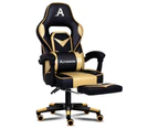 ALFORDSON Gaming Chair with Footrest Racing Office Gordon - Black & Gold