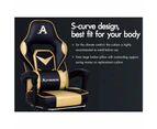 ALFORDSON Gaming Chair with Footrest Racing Office Gordon - Black & Gold