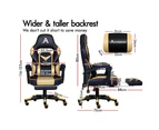 ALFORDSON Gaming Chair with Footrest Racing Office Gordon - Black & Gold