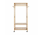 Bamboo Garment Rack With Wheels - Anko