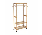 Bamboo Garment Rack With Wheels - Anko