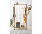 Bamboo Garment Rack With Wheels - Anko